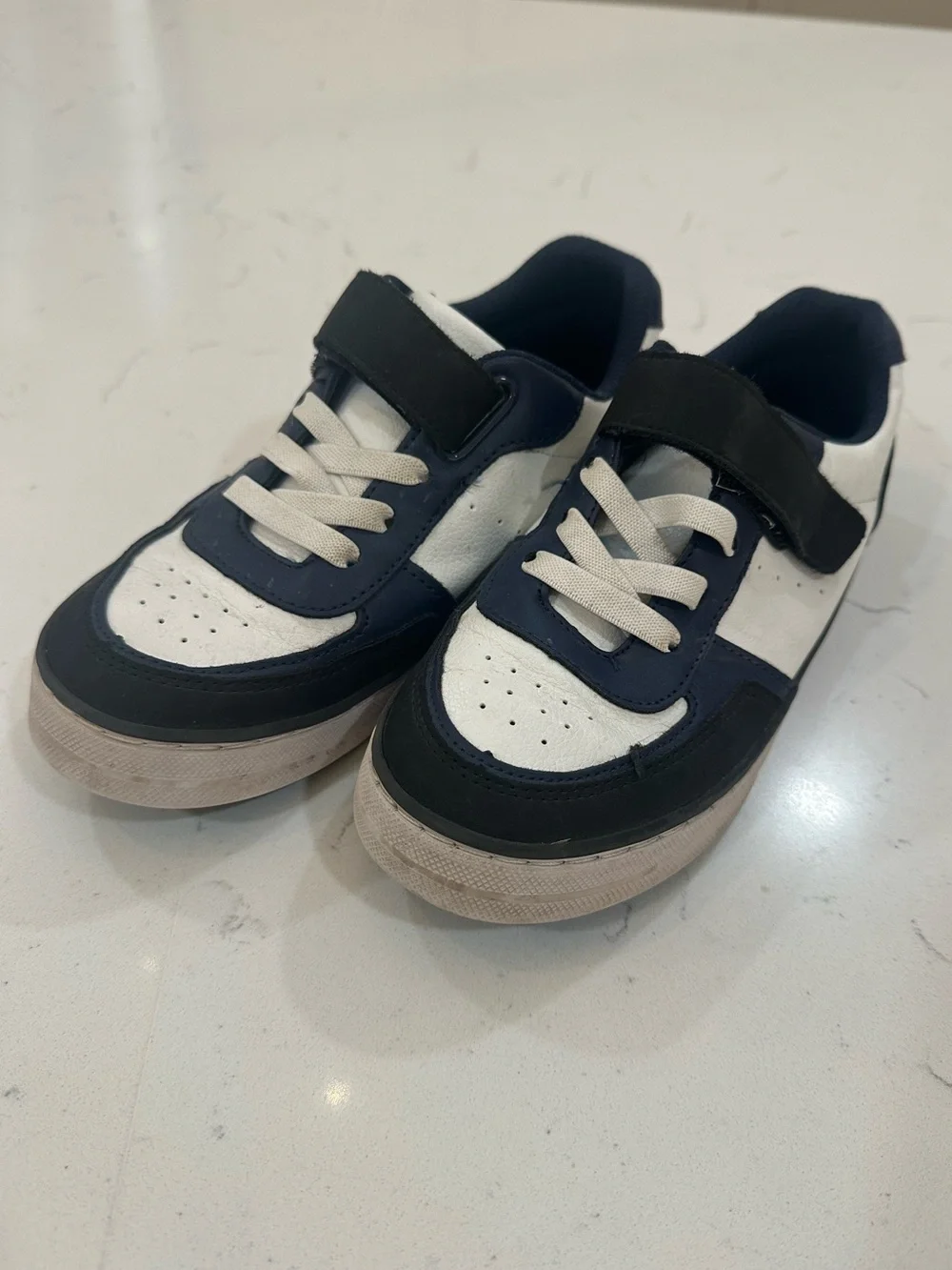 Kids Navy and White Athletic Sneakers- size 3